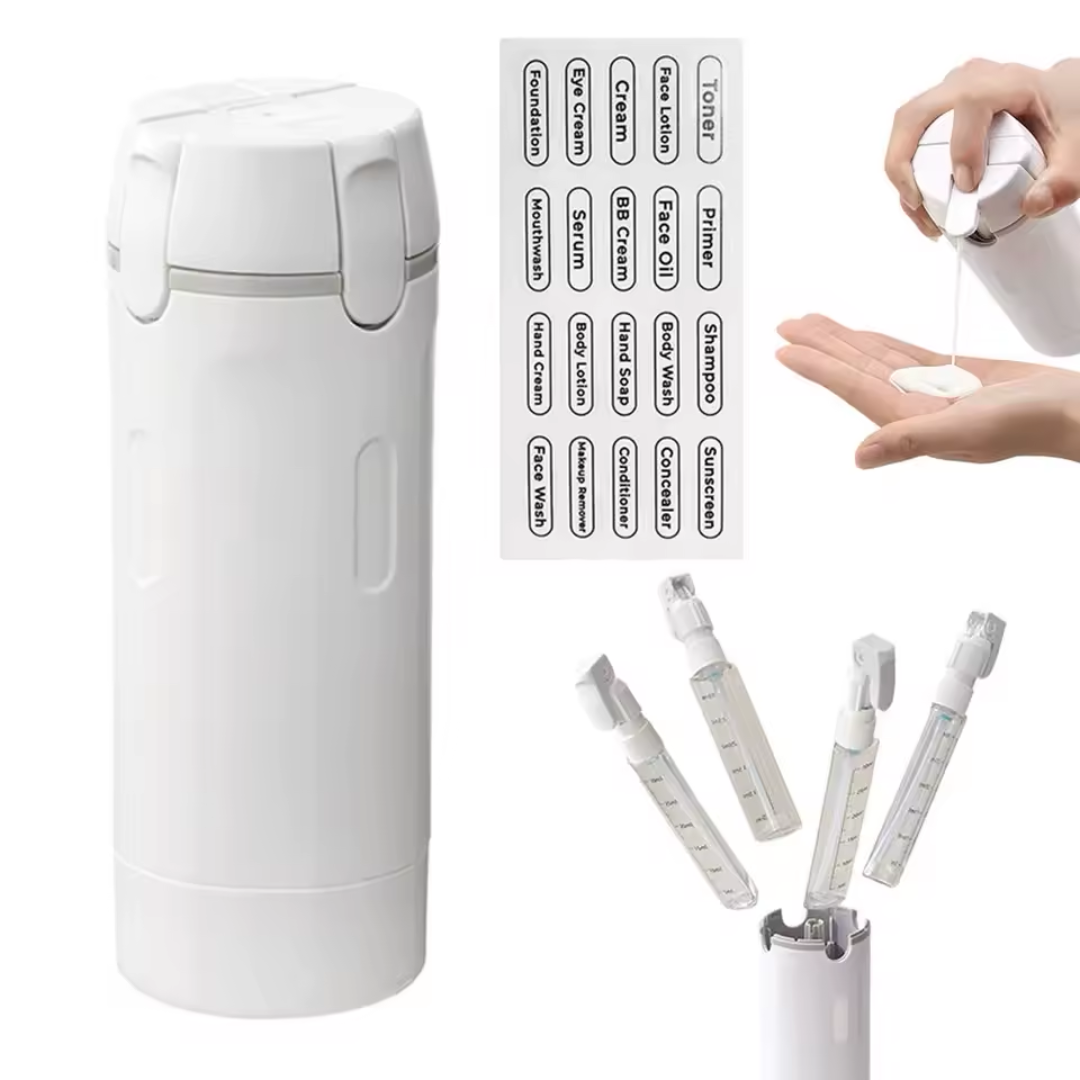 Skincare Dispenser 4 in 1 with mini Compartiments